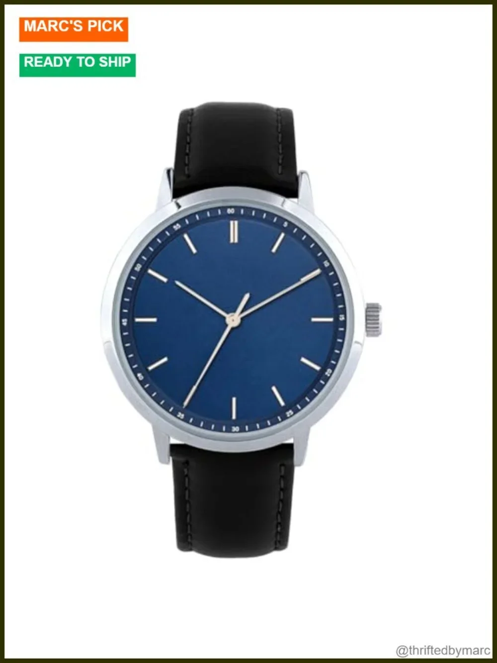 Large Dial Arabic Numerals Modern Classic Wrist Watch with Leather Strap Quartz